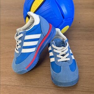 ADIDAS blue suede tennis shoes